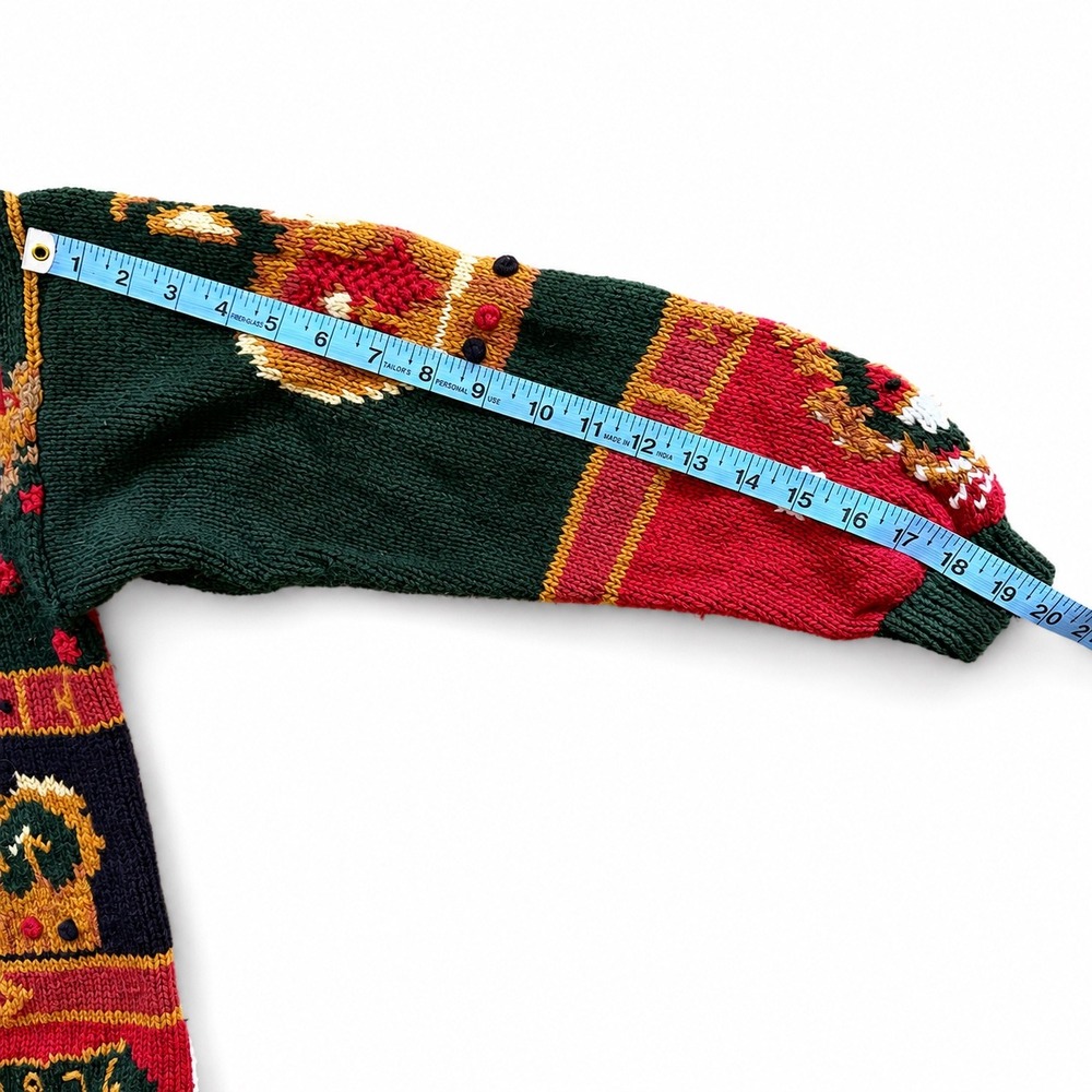 Vintage 90s Bianca Royal Crest Intarsia Cardigan Sweater Crown Heraldic Small - Picture 9 of 9
